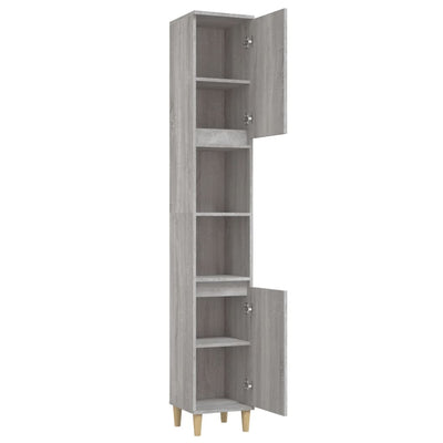 Bathroom Cabinet Grey Sonoma 30x30x190 cm Engineered Wood Payday Deals