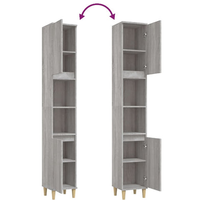 Bathroom Cabinet Grey Sonoma 30x30x190 cm Engineered Wood Payday Deals