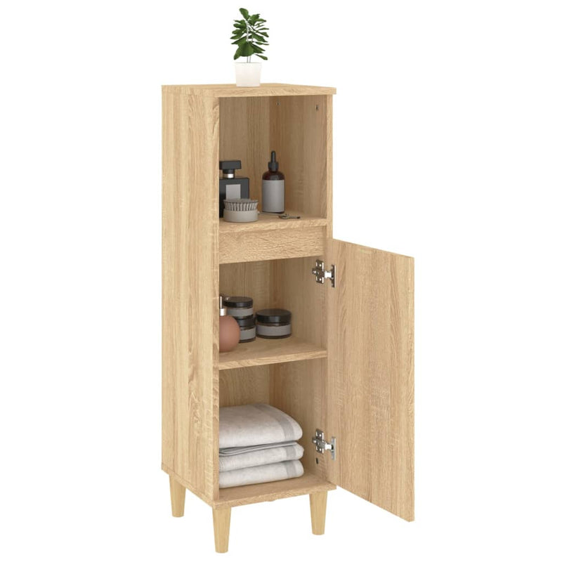 Bathroom Cabinet Sonoma Oak 30x30x100 cm Engineered Wood Payday Deals