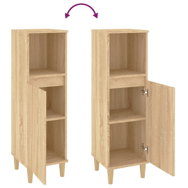Bathroom Cabinet Sonoma Oak 30x30x100 cm Engineered Wood Payday Deals