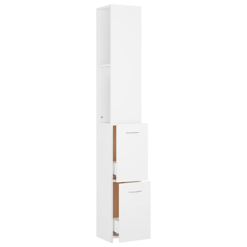 Bathroom Cabinet White 25x26.5x170 cm Engineered Wood Payday Deals