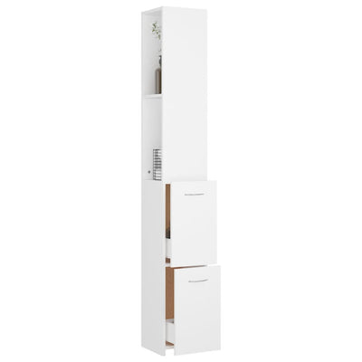 Bathroom Cabinet White 25x26.5x170 cm Engineered Wood Payday Deals
