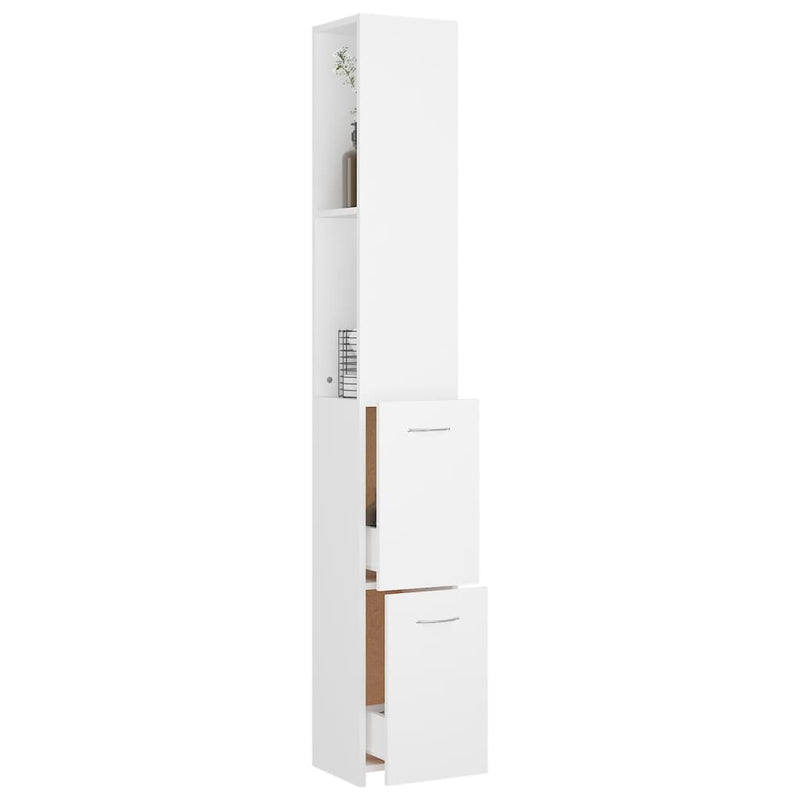 Bathroom Cabinet White 25x26.5x170 cm Engineered Wood Payday Deals