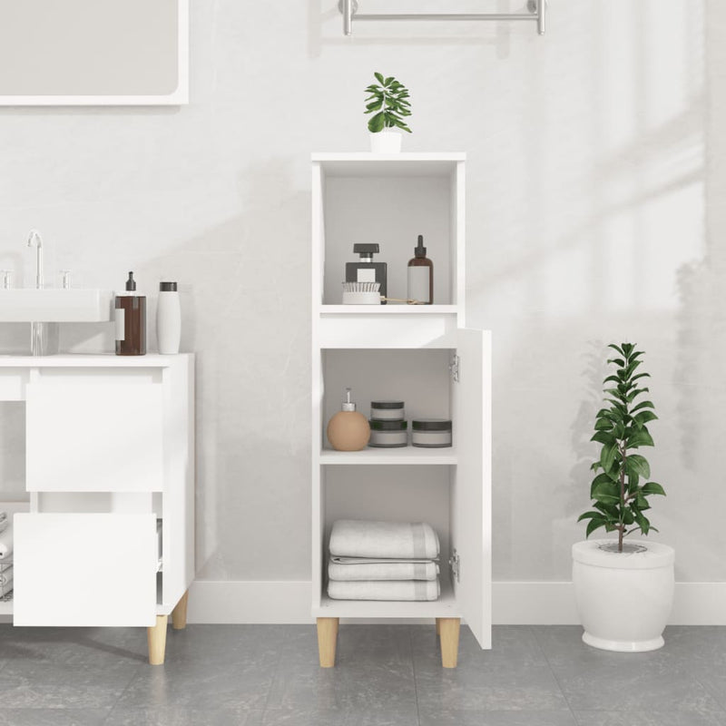 Bathroom Cabinet White 30x30x100 cm Engineered Wood Payday Deals
