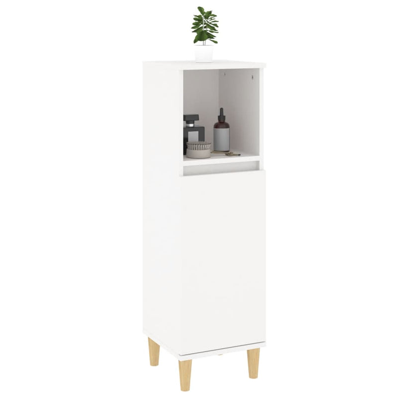 Bathroom Cabinet White 30x30x100 cm Engineered Wood Payday Deals
