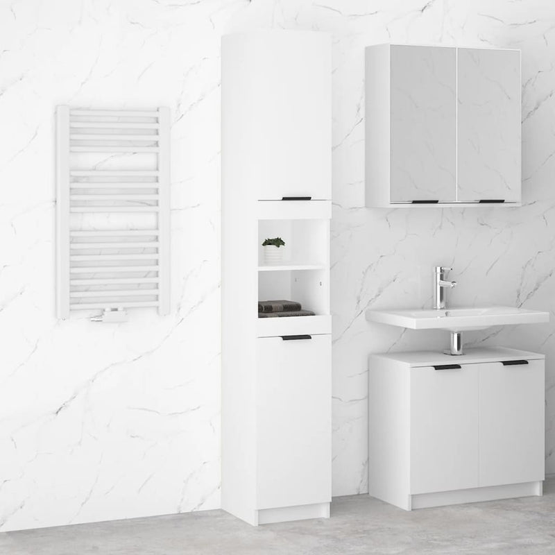 Bathroom Cabinet White 32x34x188.5 cm Engineered Wood Payday Deals