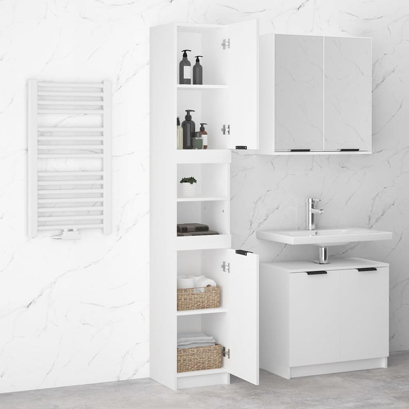 Bathroom Cabinet White 32x34x188.5 cm Engineered Wood Payday Deals