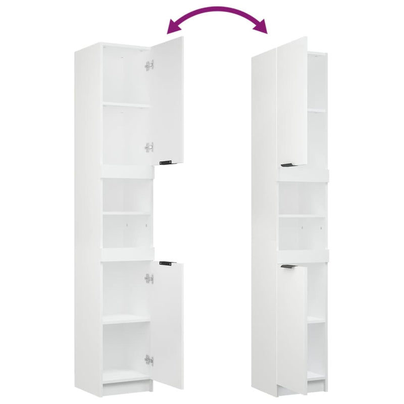 Bathroom Cabinet White 32x34x188.5 cm Engineered Wood Payday Deals