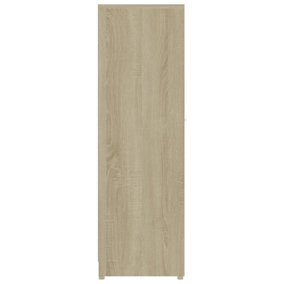 Bathroom Cabinet White and Sonoma Oak 30x30x95 cm Engineered Wood Payday Deals