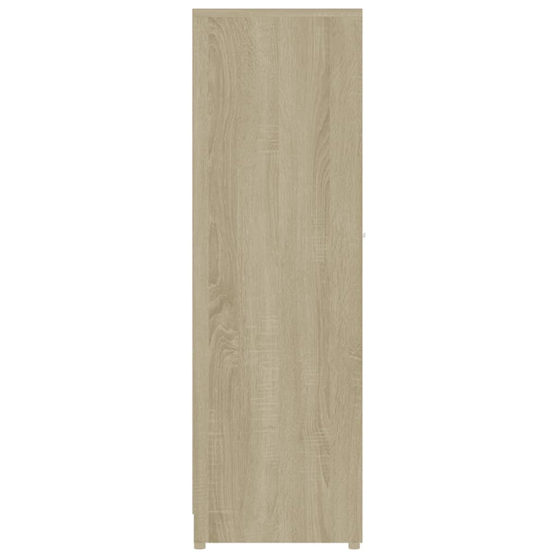 Bathroom Cabinet White and Sonoma Oak 30x30x95 cm Engineered Wood Payday Deals