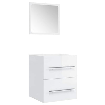 Bathroom Cabinet with Mirror High Gloss White 41x38.5x48 cm Payday Deals