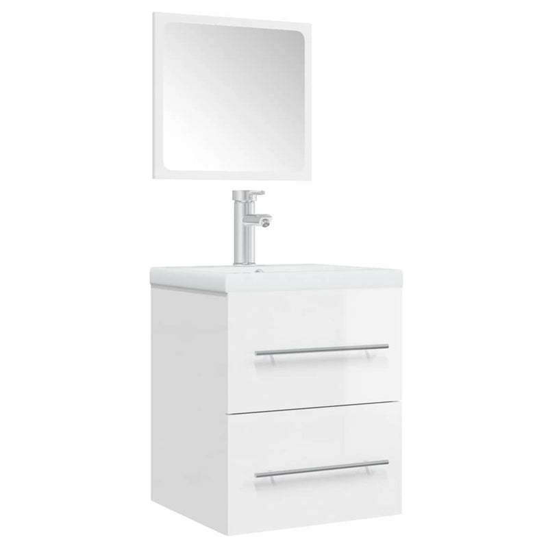Bathroom Cabinet with Mirror High Gloss White 41x38.5x48 cm Payday Deals