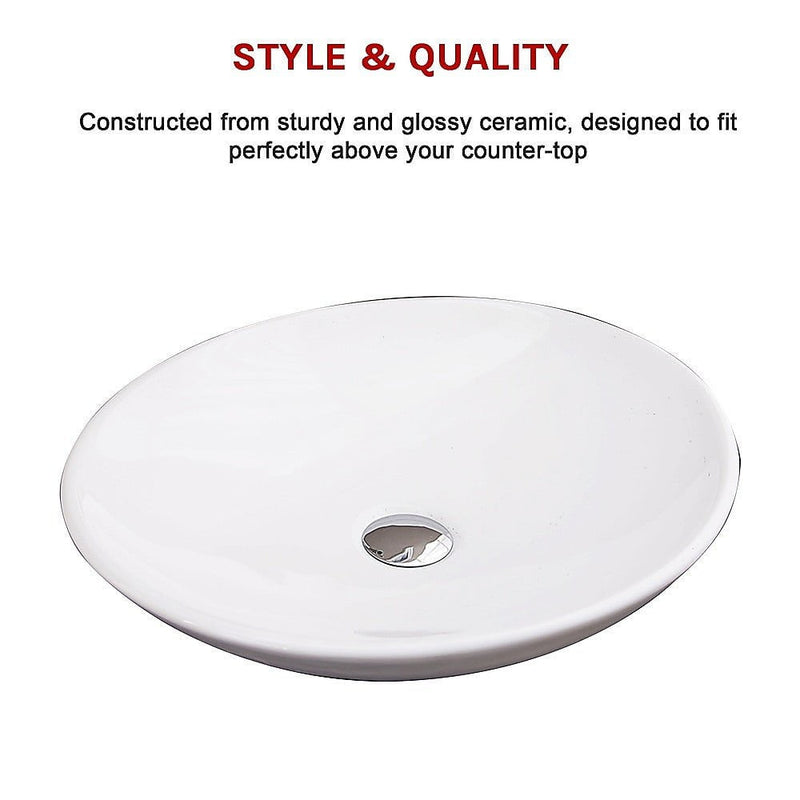 Bathroom Ceramic Oval Above Countertop Basin for Vanity Payday Deals