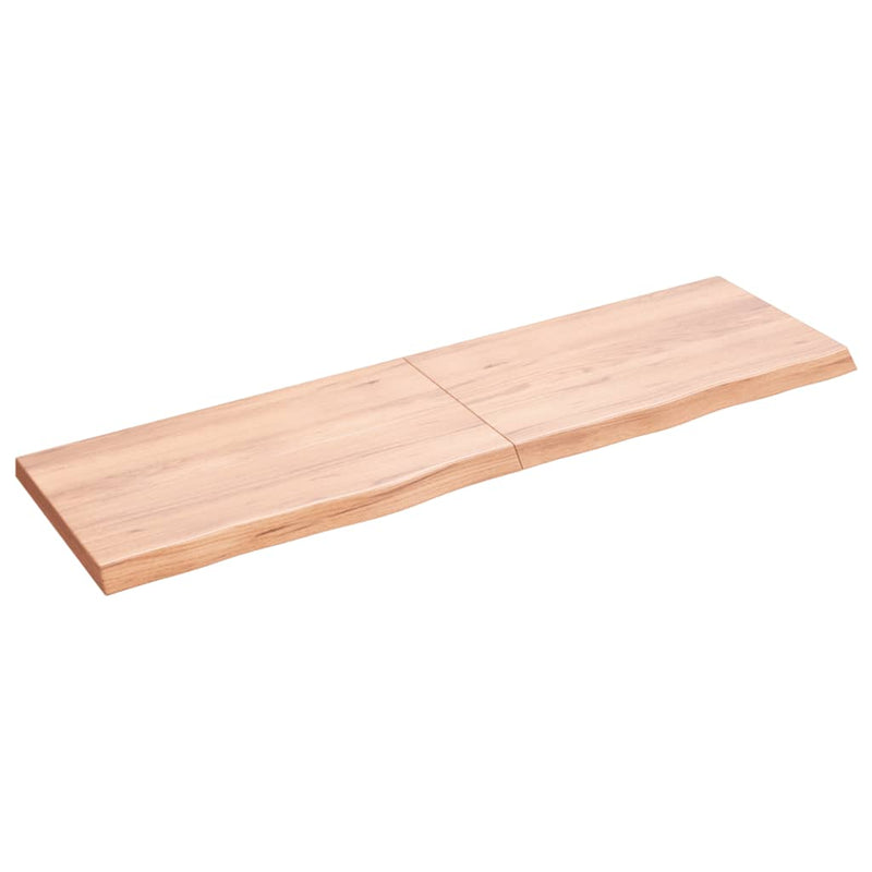 Bathroom Countertop Light Brown 140x40x4 cm Treated Solid Wood Payday Deals