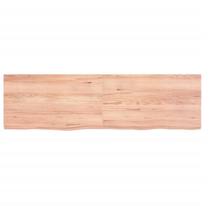 Bathroom Countertop Light Brown 140x40x4 cm Treated Solid Wood Payday Deals