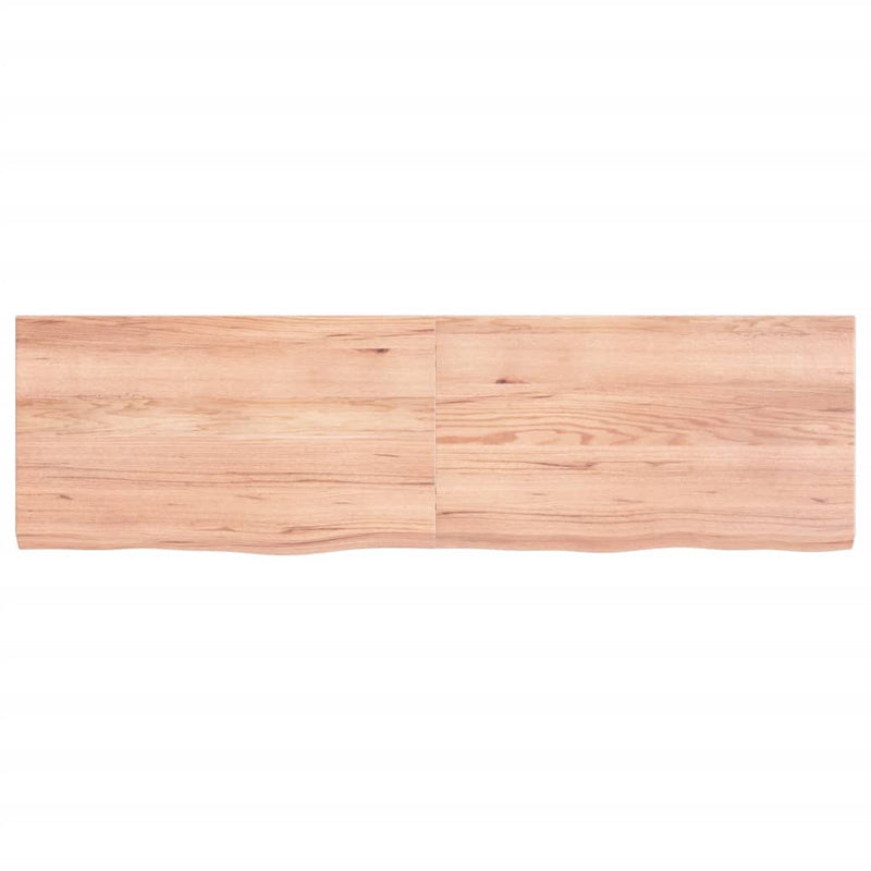 Bathroom Countertop Light Brown 140x40x4 cm Treated Solid Wood Payday Deals