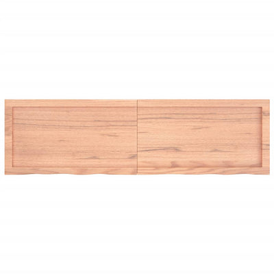 Bathroom Countertop Light Brown 140x40x4 cm Treated Solid Wood Payday Deals