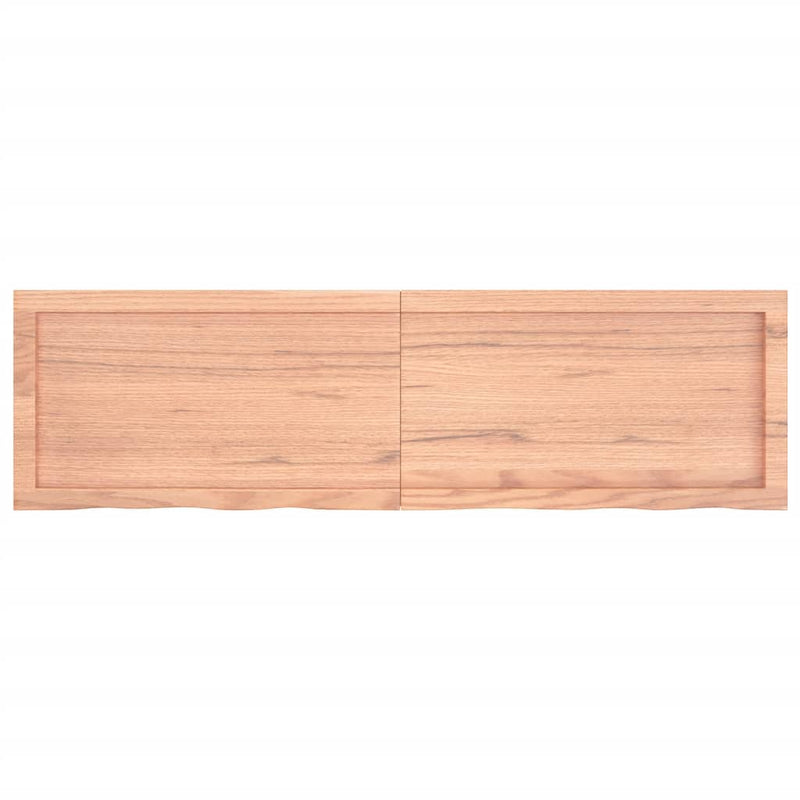 Bathroom Countertop Light Brown 140x40x4 cm Treated Solid Wood Payday Deals