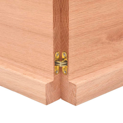Bathroom Countertop Light Brown 140x40x4 cm Treated Solid Wood Payday Deals
