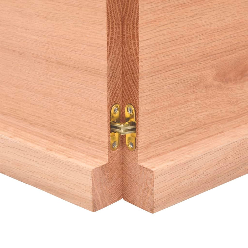 Bathroom Countertop Light Brown 140x40x4 cm Treated Solid Wood Payday Deals