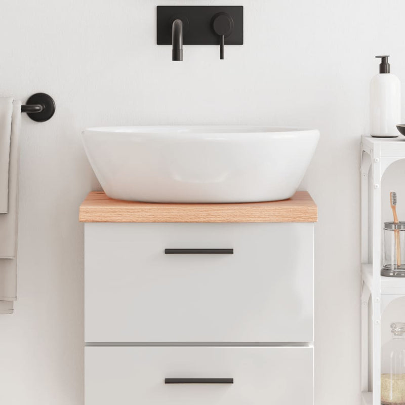 Bathroom Countertop Light Brown 40x40x4 cm Treated Solid Wood Payday Deals