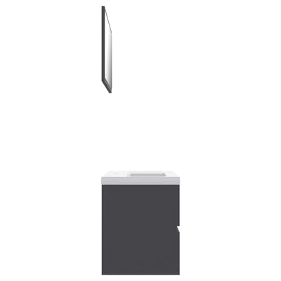 Bathroom Furniture Set Grey Engineered Wood Payday Deals
