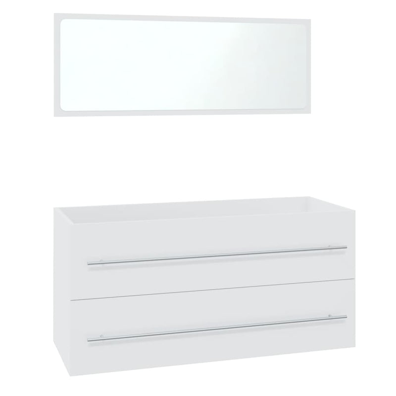 Bathroom Furniture Set White Engineered Wood Payday Deals
