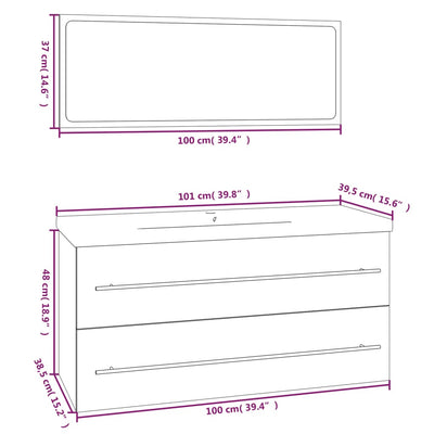 Bathroom Furniture Set White Engineered Wood Payday Deals