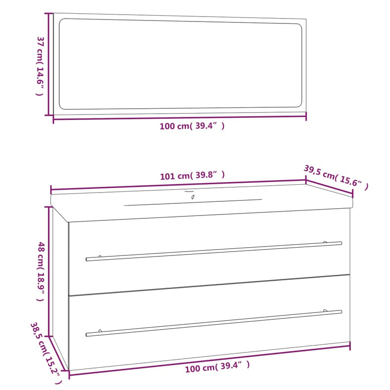 Bathroom Furniture Set White Engineered Wood Payday Deals