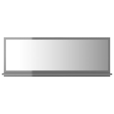 Bathroom Mirror High Gloss Grey 100x10.5x37 cm Engineered Wood Payday Deals
