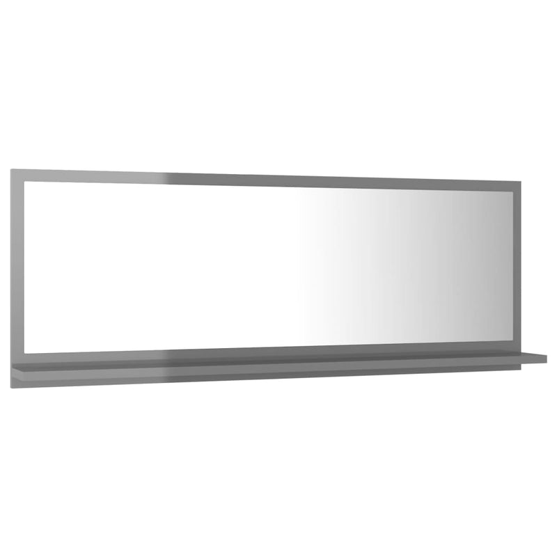Bathroom Mirror High Gloss Grey 100x10.5x37 cm Engineered Wood Payday Deals