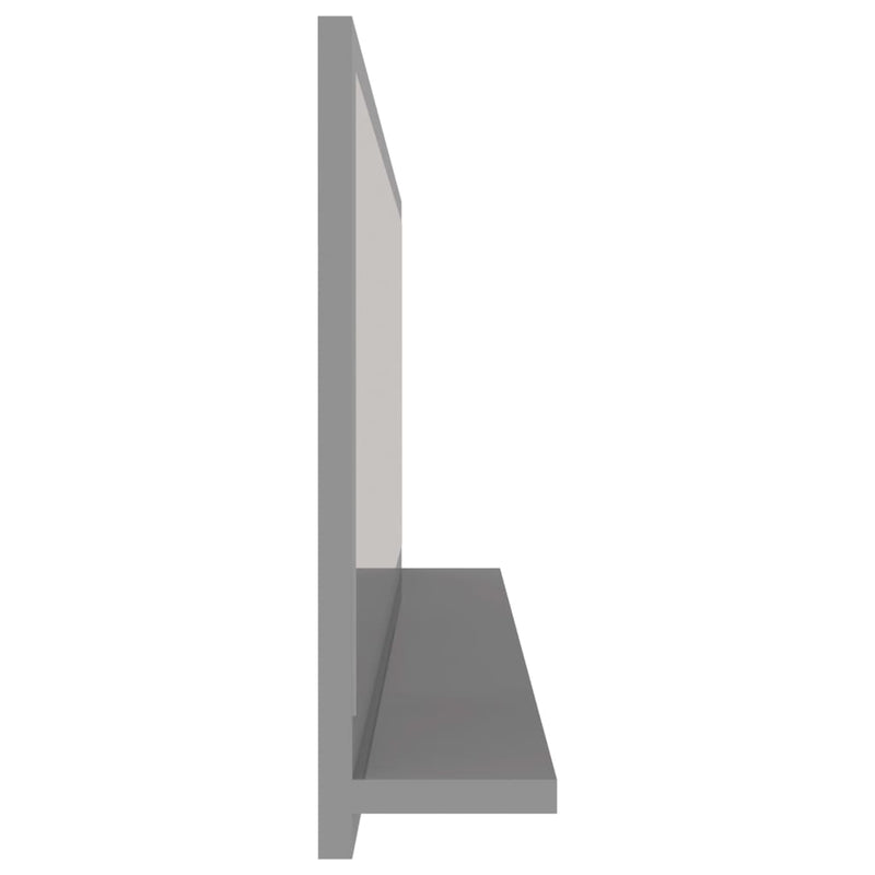 Bathroom Mirror High Gloss Grey 100x10.5x37 cm Engineered Wood Payday Deals