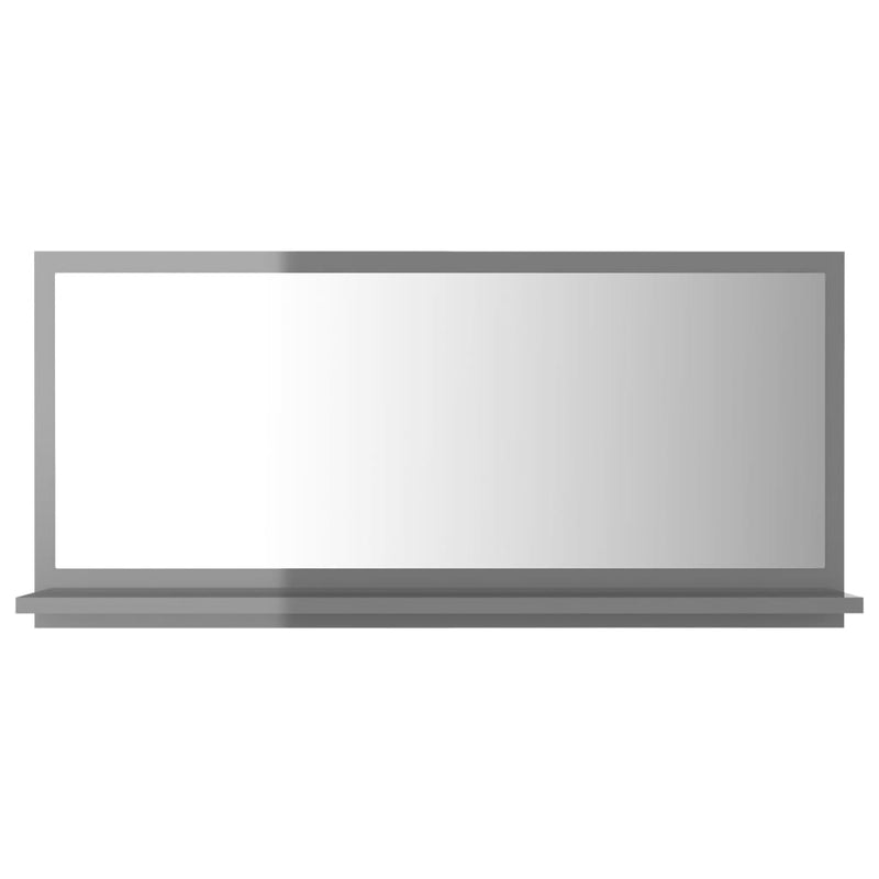 Bathroom Mirror High Gloss Grey 80x10.5x37 cm Engineered Wood Payday Deals