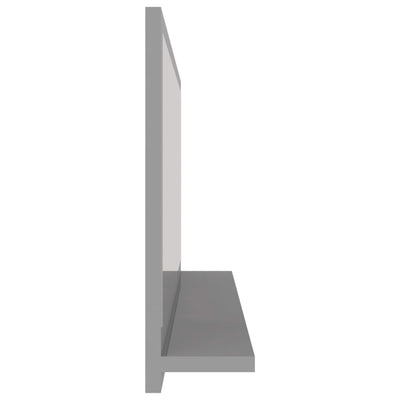 Bathroom Mirror High Gloss Grey 80x10.5x37 cm Engineered Wood Payday Deals