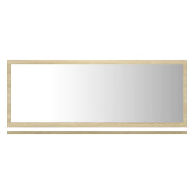 Bathroom Mirror White and Sonoma Oak 90x10.5x37 cm Engineered Wood Payday Deals