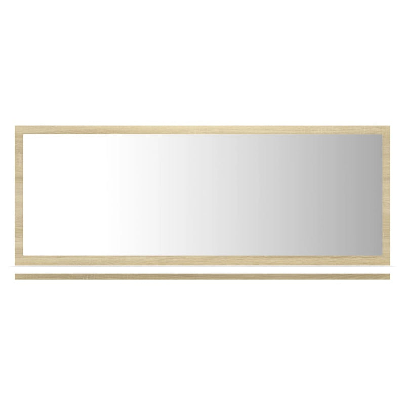 Bathroom Mirror White and Sonoma Oak 90x10.5x37 cm Engineered Wood Payday Deals