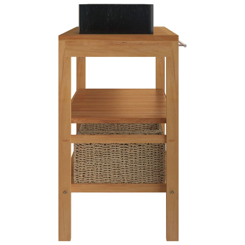 Bathroom Vanity Cabinet Solid Wood Teak with Sinks Marble Black Payday Deals