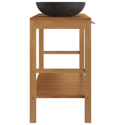 Bathroom Vanity Cabinet Solid Wood Teak with Sinks Marble Black Payday Deals