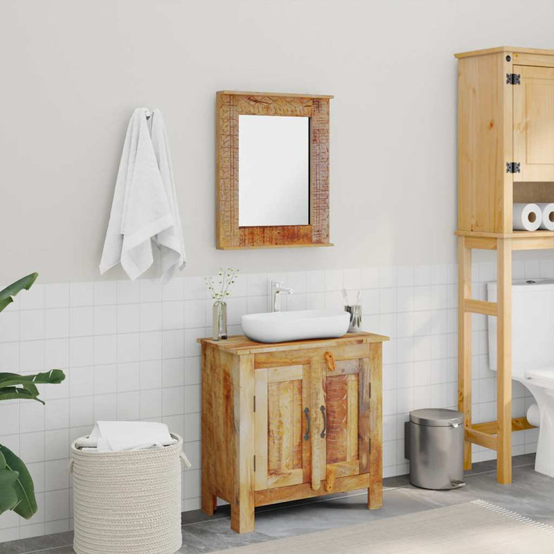 Bathroom Vanity Cabinet with Mirror Solid Mango Wood Payday Deals
