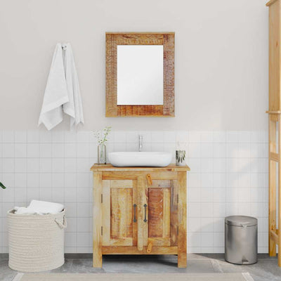 Bathroom Vanity Cabinet with Mirror Solid Mango Wood Payday Deals