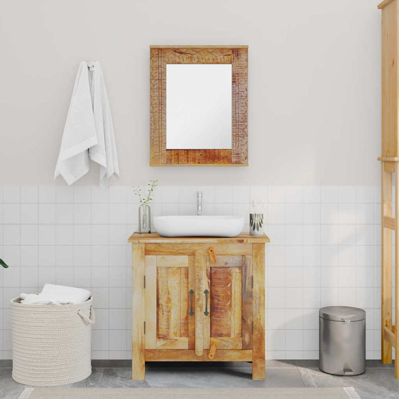 Bathroom Vanity Cabinet with Mirror Solid Mango Wood Payday Deals