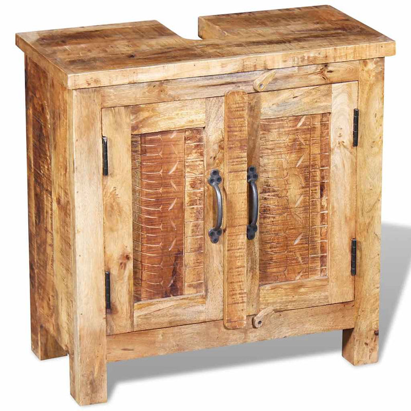 Bathroom Vanity Cabinet with Mirror Solid Mango Wood Payday Deals