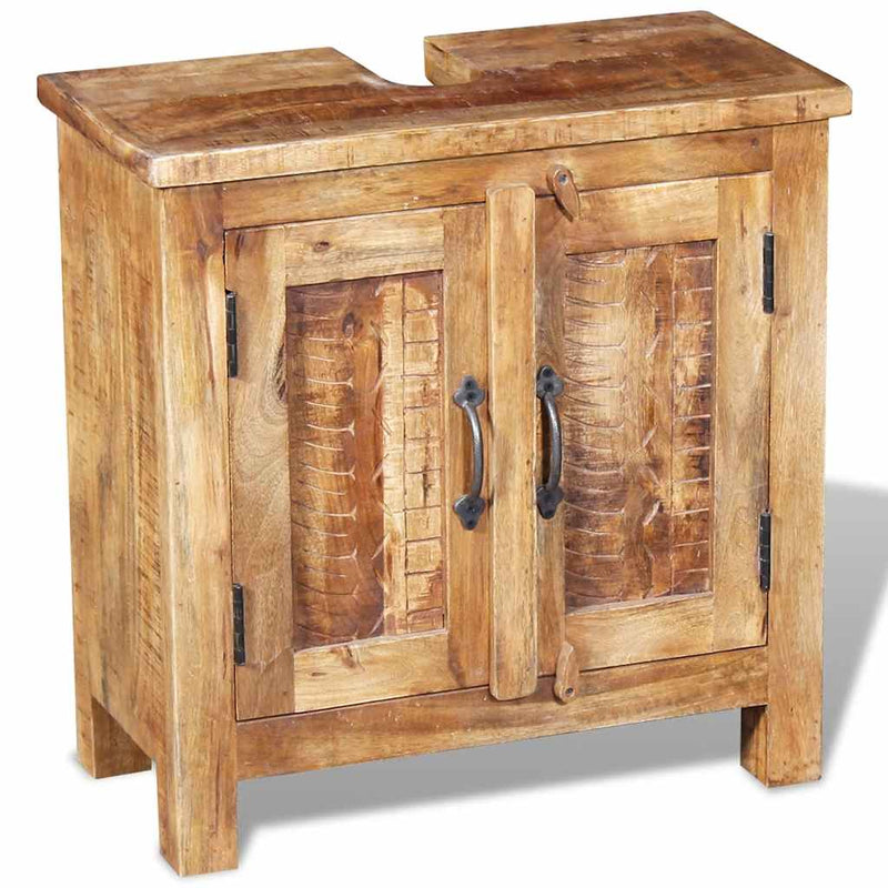 Bathroom Vanity Cabinet with Mirror Solid Mango Wood Payday Deals