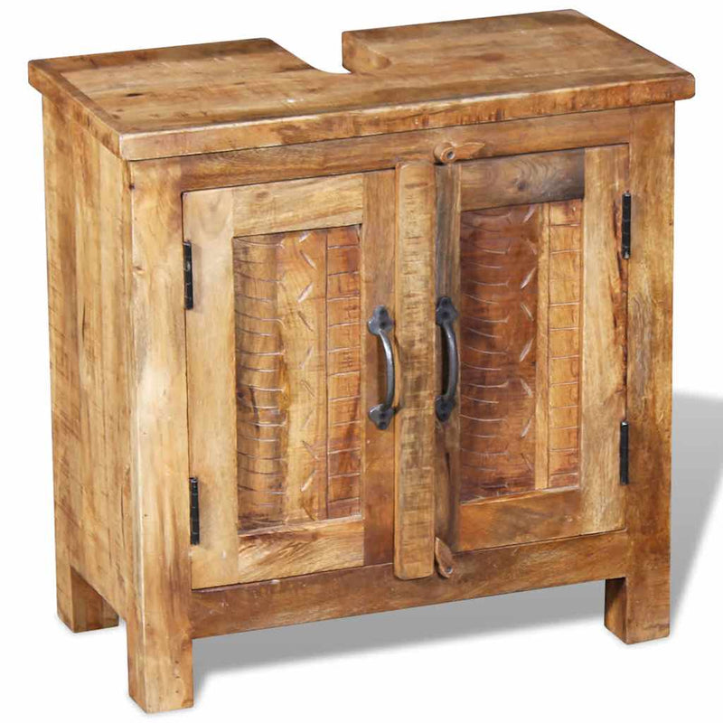 Bathroom Vanity Cabinet with Mirror Solid Mango Wood Payday Deals