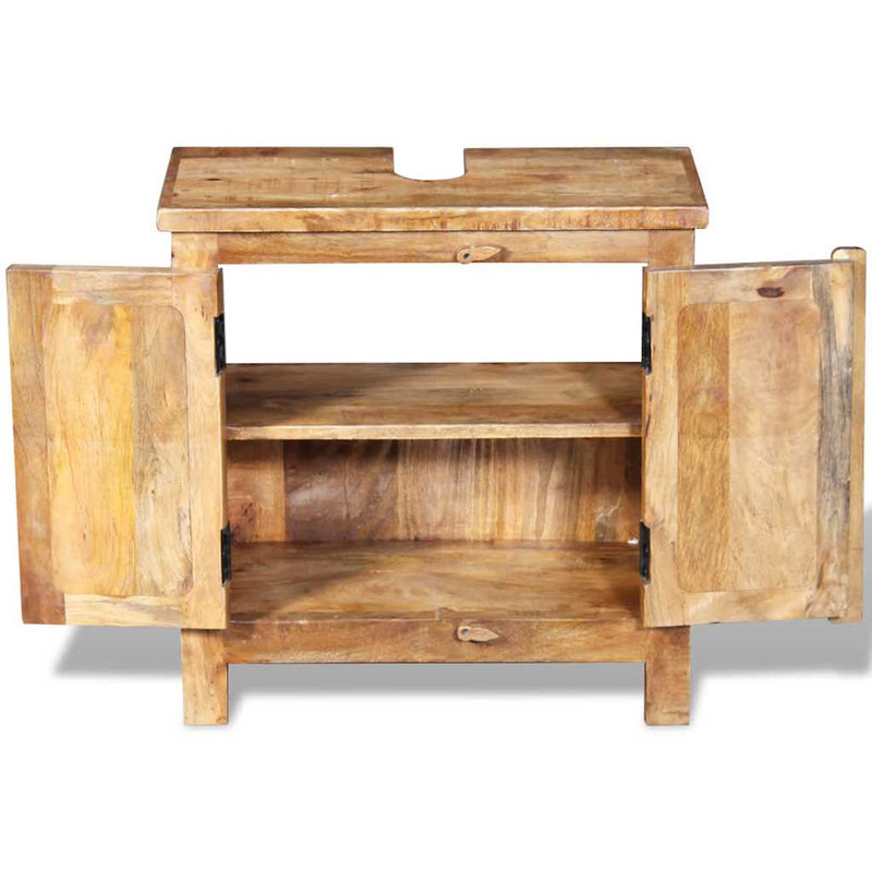Bathroom Vanity Cabinet with Mirror Solid Mango Wood Payday Deals