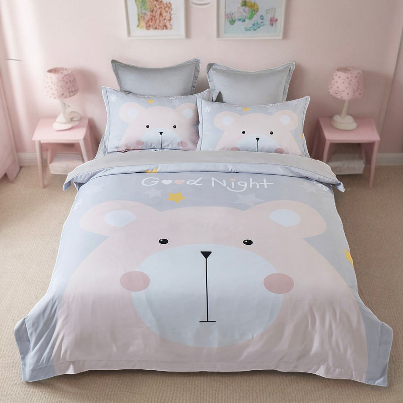 Bear Kids Quilt Cover Set - King Single Size Payday Deals