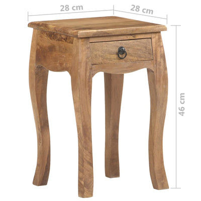 Bed Cabinet 28x28x46 cm Solid Mango Wood Payday Deals
