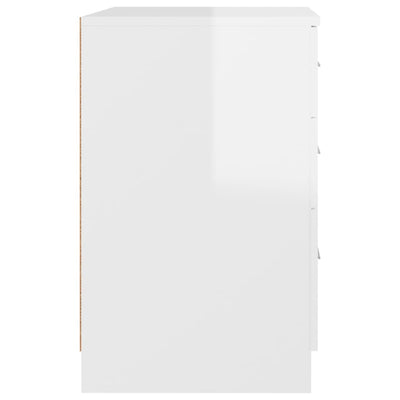 Bed Cabinet High Gloss White 40x40x63 cm Engineered Wood Payday Deals