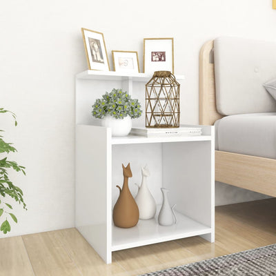 Bed Cabinet White 40x35x60 cm Chipboard
