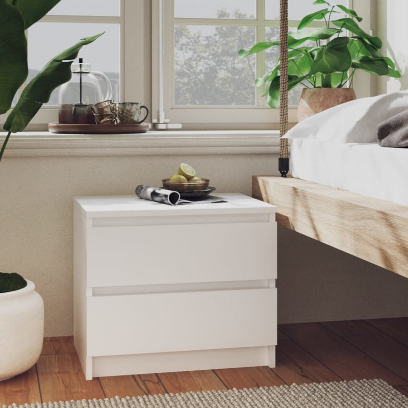 Bed Cabinet White 50x39x43.5 cm Engineered Wood Payday Deals